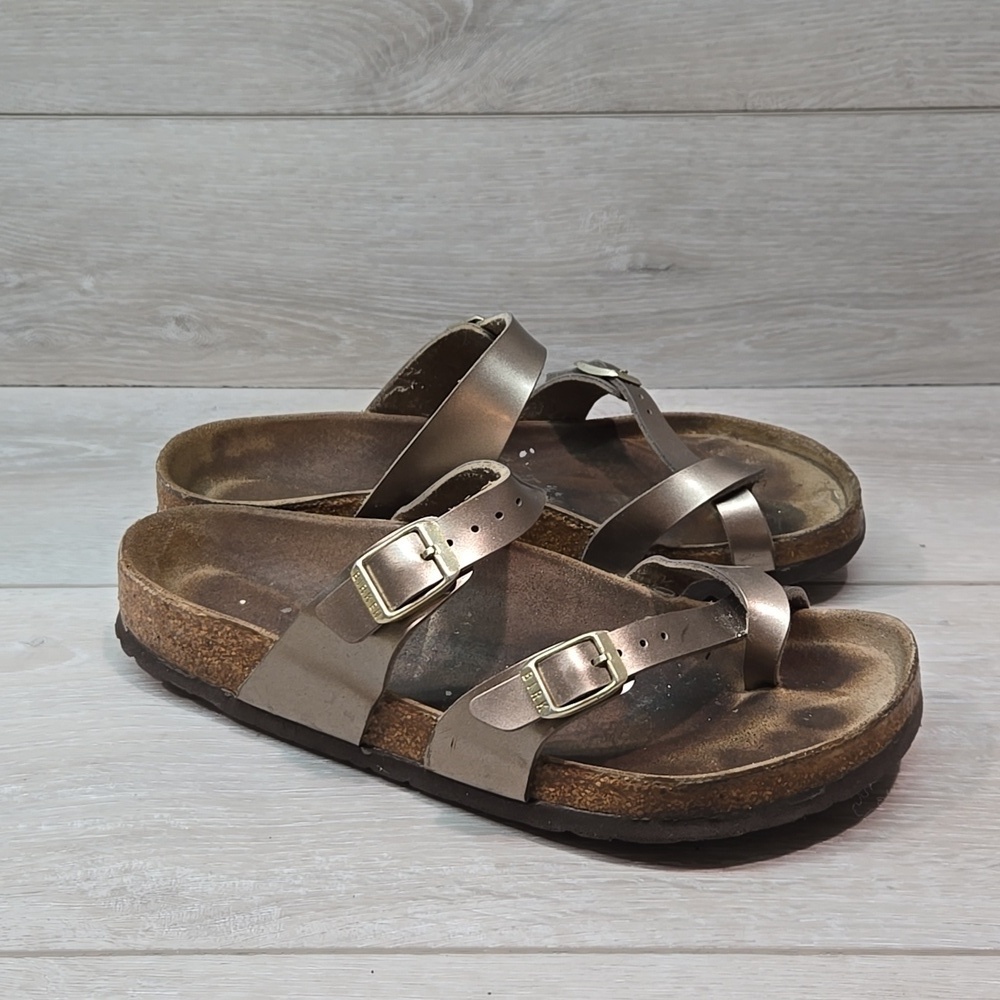 Birkenstock Women Mayari Loop Toe Sandals Flats shoes sz 38/7 Narrow